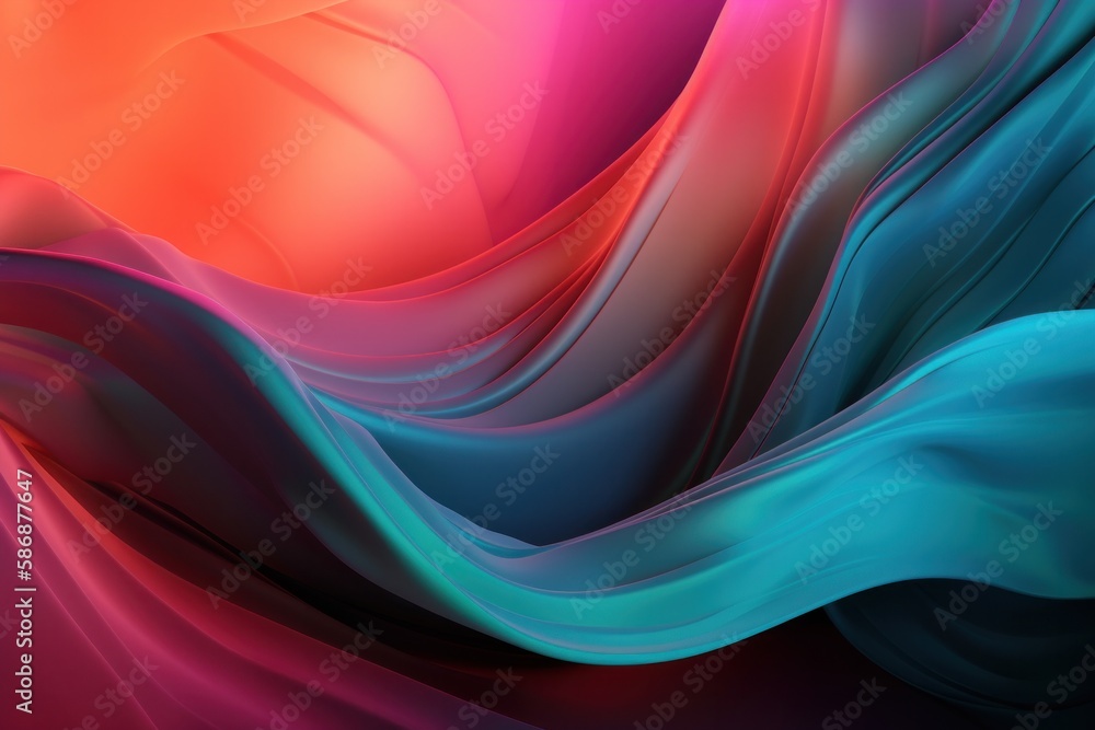 Fototapeta premium Stunning 3D Rendered Silk Waves Gradient Background