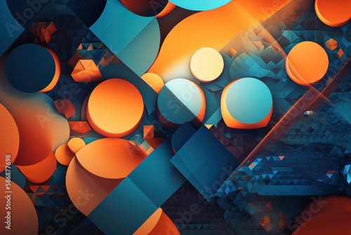Visually Striking Orange and Blue Geometric Abstract Background