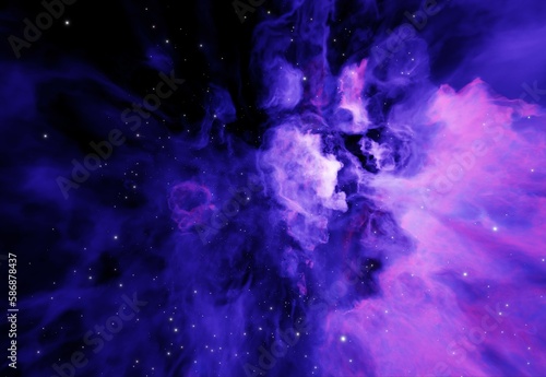 nebula background with space 3d render