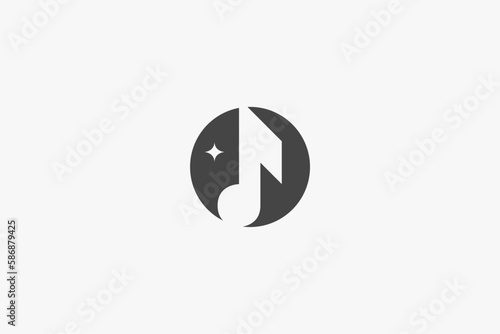 Illustration vector graphic of music modern in circle. Good for symbol or logo