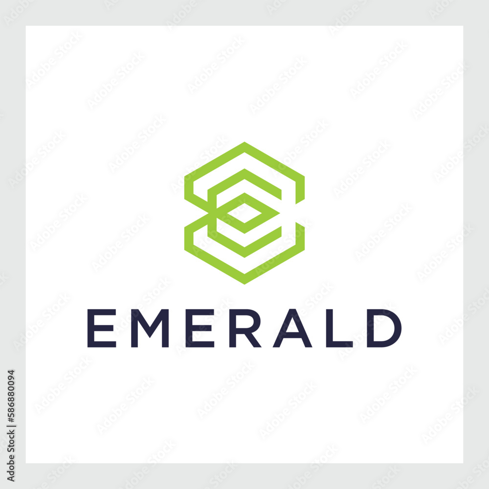Emerald Logo concept. Creative Minimal design template. Symbol for Corporate Business Identity. Creative Vector element Emerald Logo concept. Creative Minimal design template. Symbol for Corporate Business Identity. Creative Vector element
