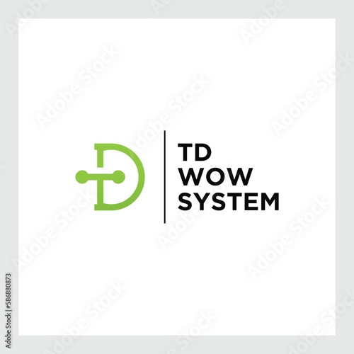 initial logo TD, DT, Abstract initial monogram letter alphabet logo design