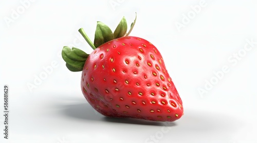Fresh strawberry realistic illustration. Generative AI