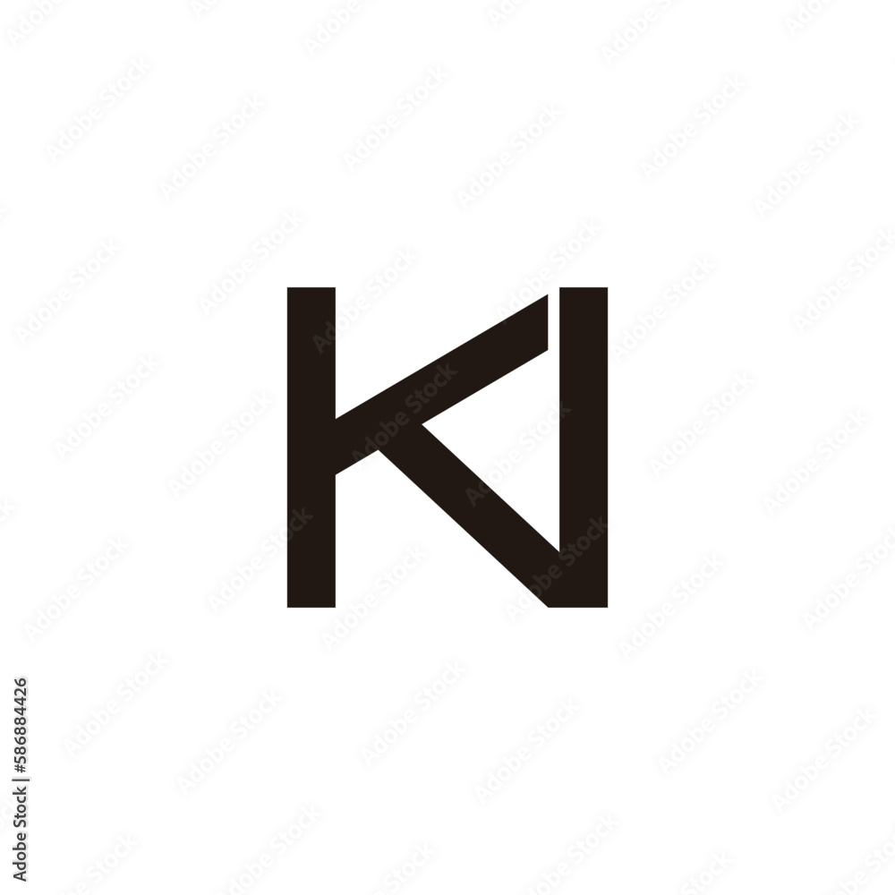 letter kv simple linked geometric line logo vector letter kv simple linked geometric line logo vector
