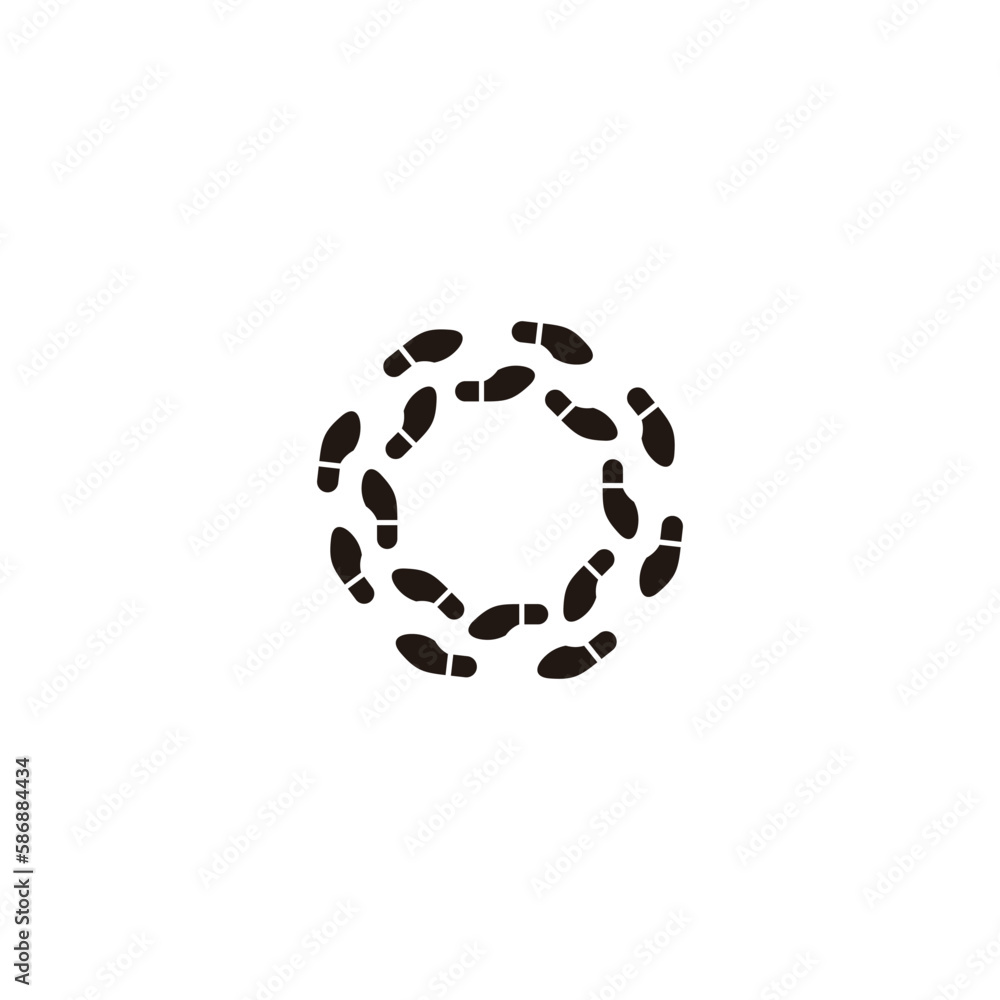 circle foot print track shoe symbol logo vector circle foot print track shoe symbol logo vector
