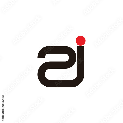 letter 2j simple geometric line logo vector photo