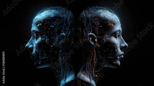 Artificial intelligence and data concept. Generative AI.