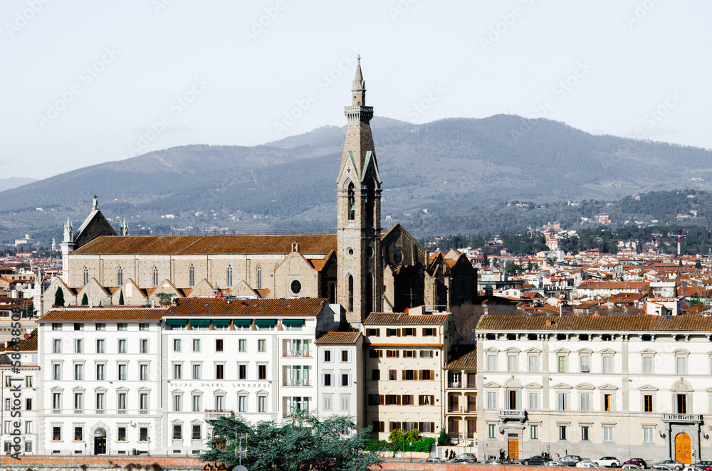 Santa Maria Novella in Florence, Italy, closeup stock photo