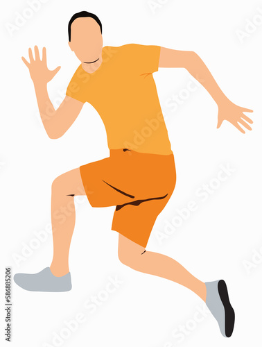 Illustration of joyful man jumping.