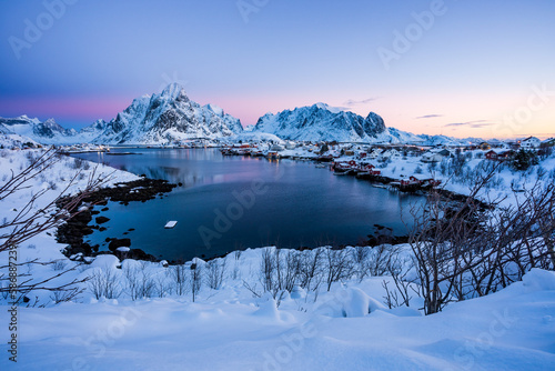 Reine Village on the Lofoten Islands in Winter season, Norway