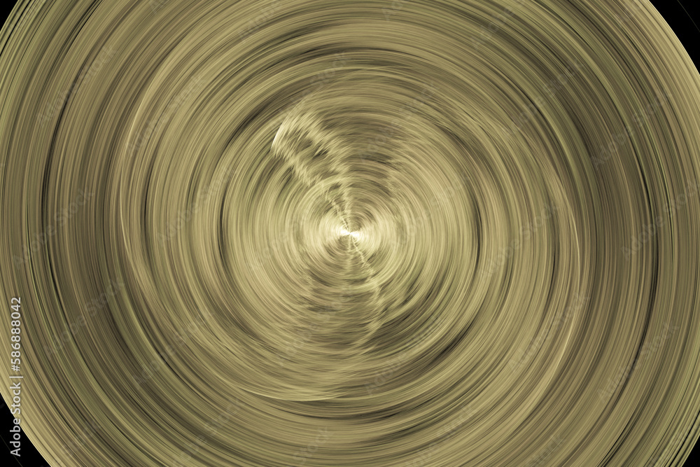 Fototapeta premium Yellow swirling pattern of crooked waves on a black background. Abstract fractal 3D rendering
