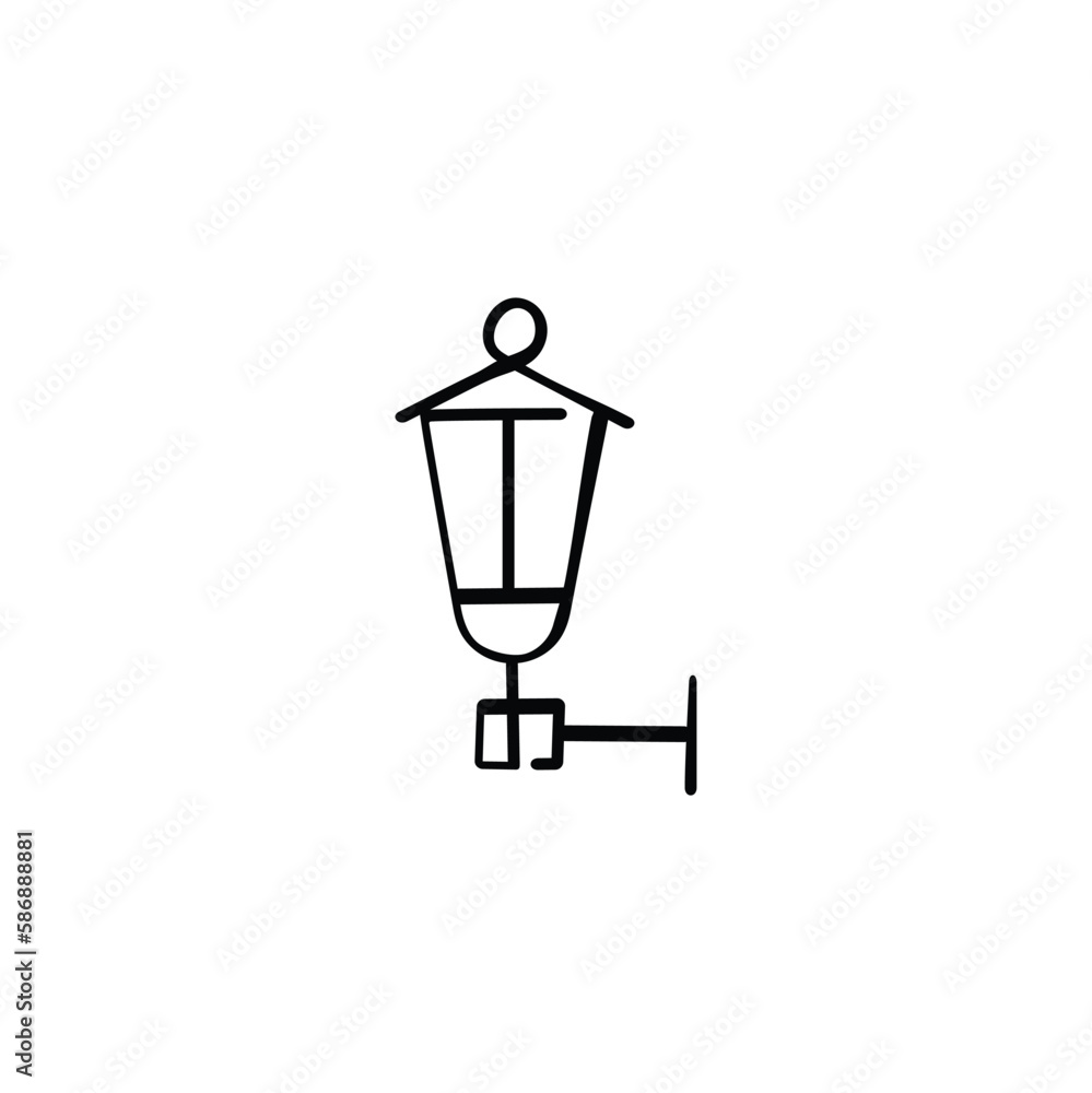 Street Light Lantern Line Style Icon Design Street Light Lantern Line Style Icon Design