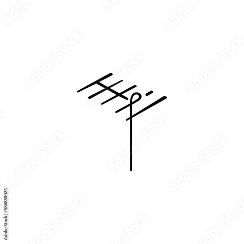 Television Antenna Line Style Icon Design