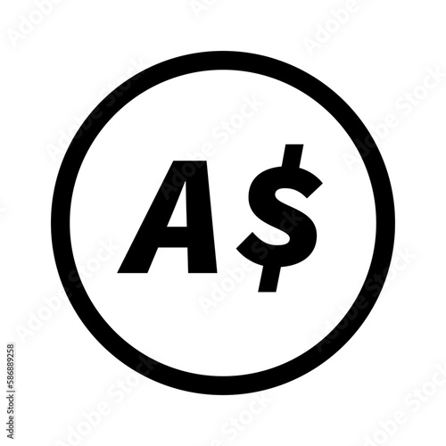 Simple round Australian dollar coin icon. Vector.