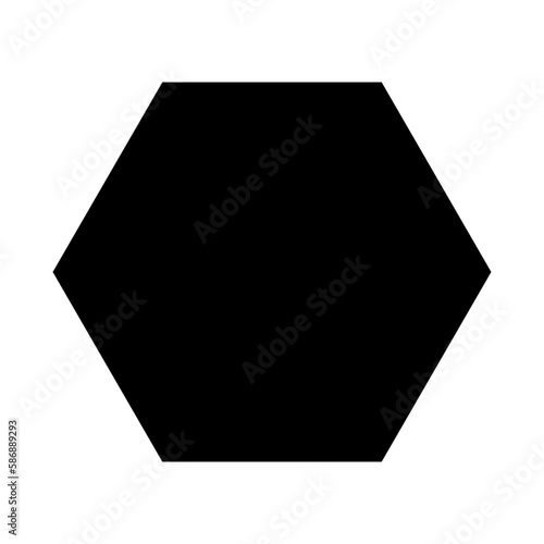 Black hexagon silhouette icon. Vector.
