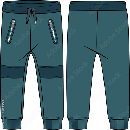 KIDS BOTTOM WEAR TROUSER FRONT AND BACK VECTOR