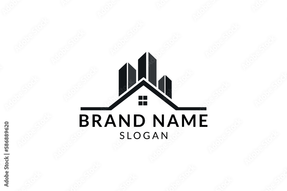 modern abstract building for a real estate logo company