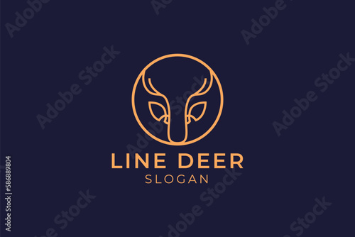 Free Download Line art deer head logo design - GFXLoad