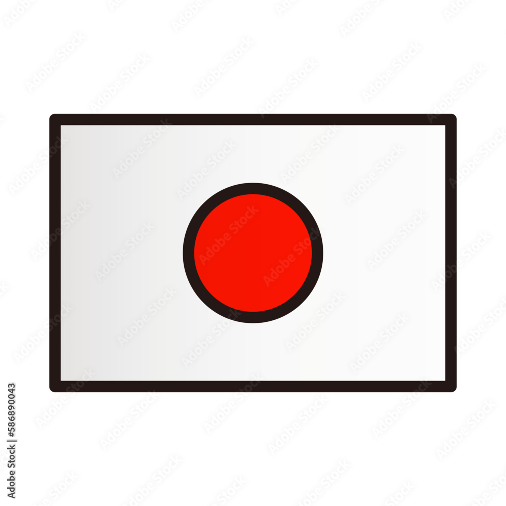 Japanese flag in flat design. Vector. Japanese flag in flat design. Vector.