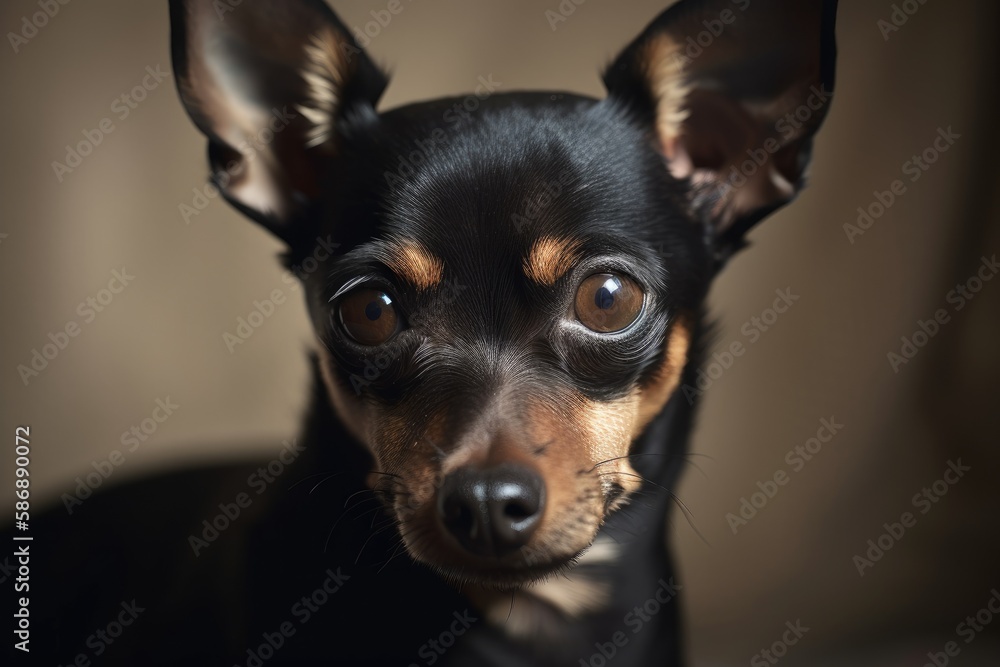 A close up of a lovely toyterrier. Generative AI A close up of a lovely toyterrier. Generative AI