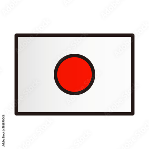 Free Download Japanese flag in flat design. Vector. - GFXLoad