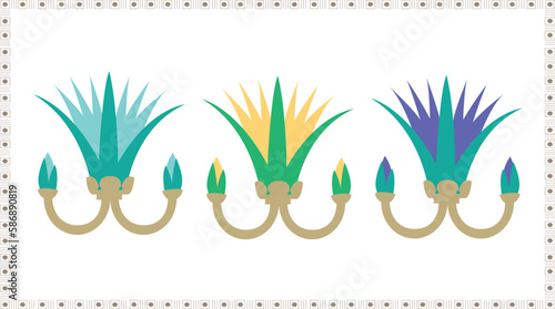 Ancient Egyptian Ornament of louts flowers