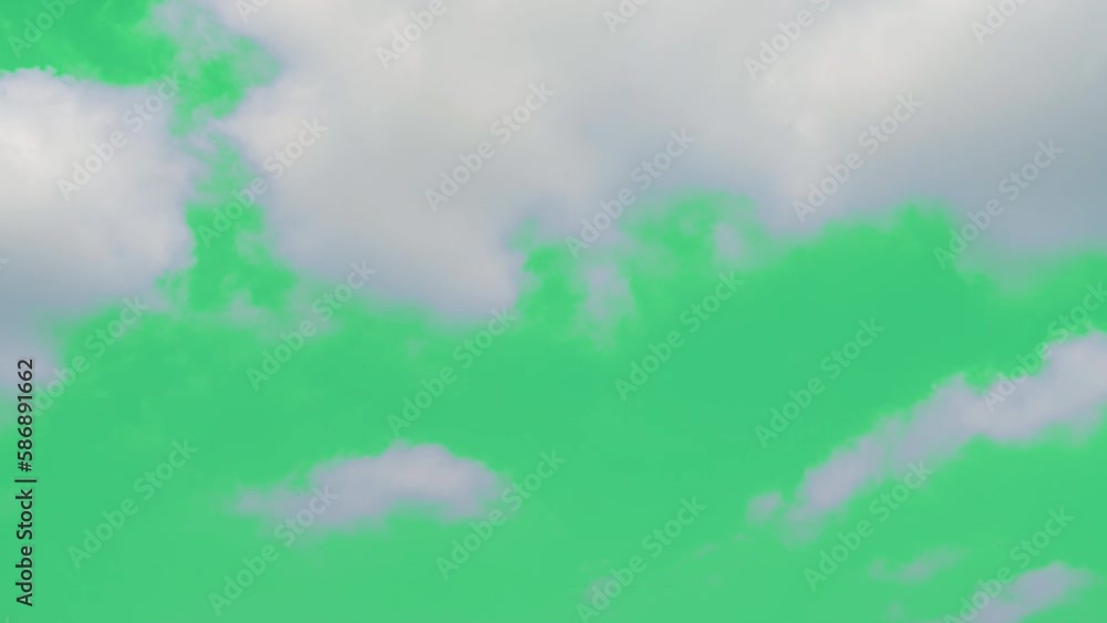 The green screen of moving white clouds with 4K resolution. Can use to ...