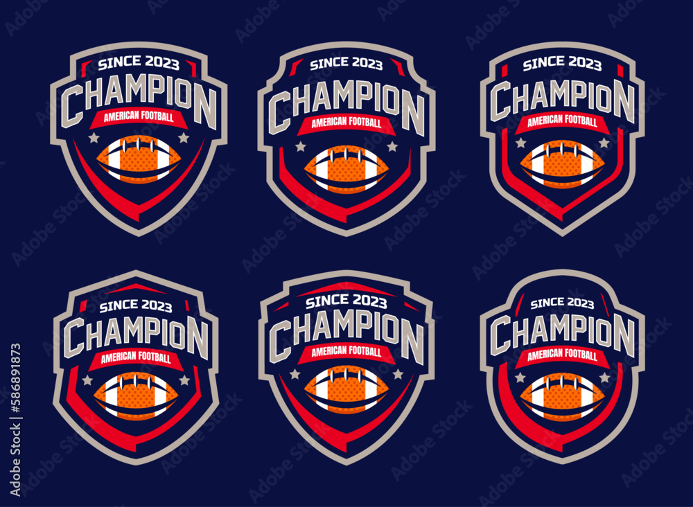 American football logo vector. American football badge bundle