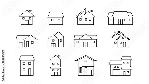 Modern Thin Line House Icon - Vector Illustration of Building and Home Design