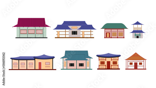 Korean House Building Set in Colorful