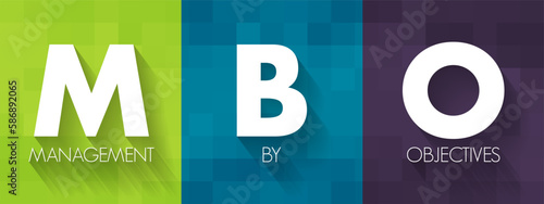 MBO Management By Objectives - strategic approach to enhance the performance of an organization, acronym text concept background