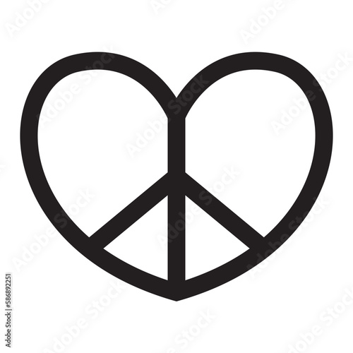 Retro groovy clipart peace and symbol