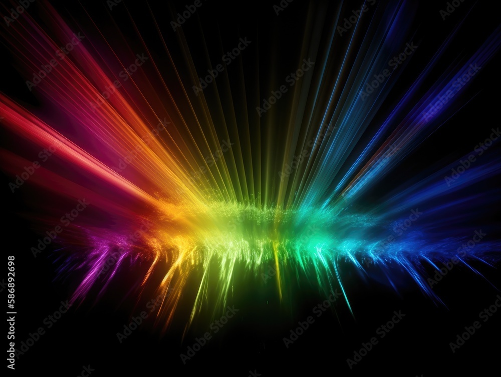 Abstract rainbow light effect. Generative AI