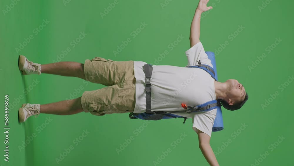 Full Body Of Asian Male Hiker With Mountaineering Backpack Smiling And Spreading Arms Enjoy Looking The View Around While Standing On Green Screen Background In The Studio
Full Body Of Asian Male Hiker With Mountaineering Backpack Smiling And Spreading Arms Enjoy Looking The View Around While Standing On Green Screen Background In The Studio