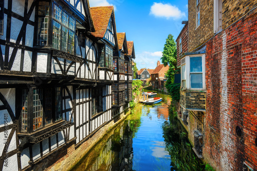 The Stour river in the Old town of Canterbury, England