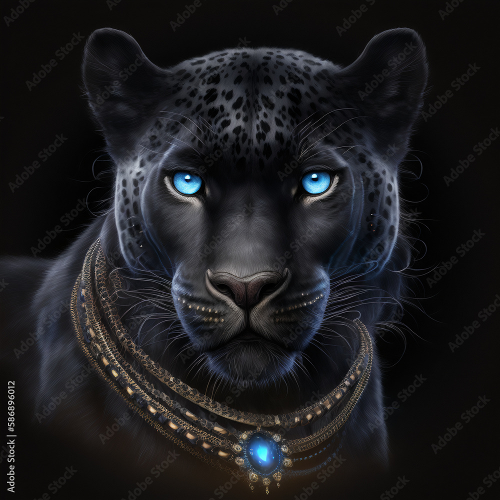 black panther, illustration AI