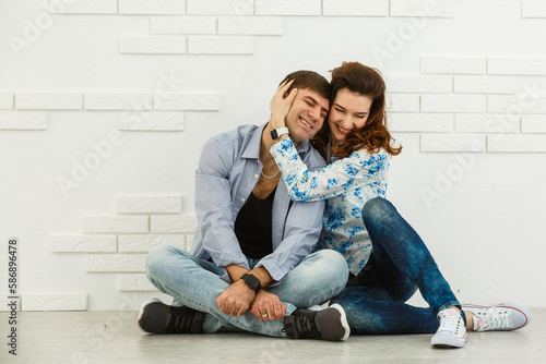 Young couple in love have fun i on new years eve or st valentines day.