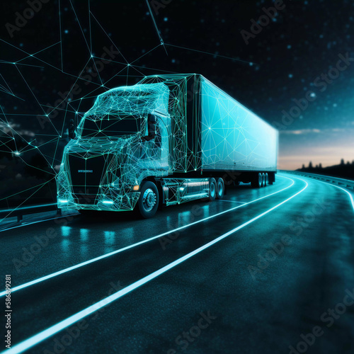  Advanced transportation technology - digital logistics, AI, network, truck 