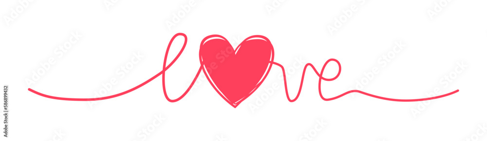 Doodle heart and word LOVE hand written scribble Doodle heart and word LOVE hand written scribble