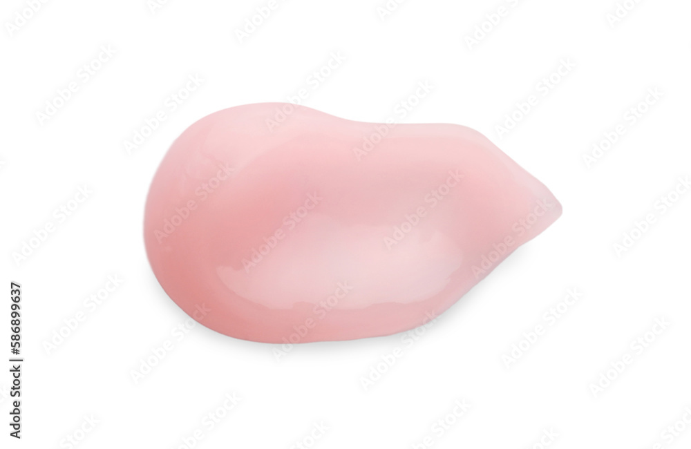 Sample of cosmetic gel isolated on white, top view Sample of cosmetic gel isolated on white, top view