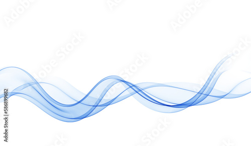Abstract blue wave vector background of wave long transparent.