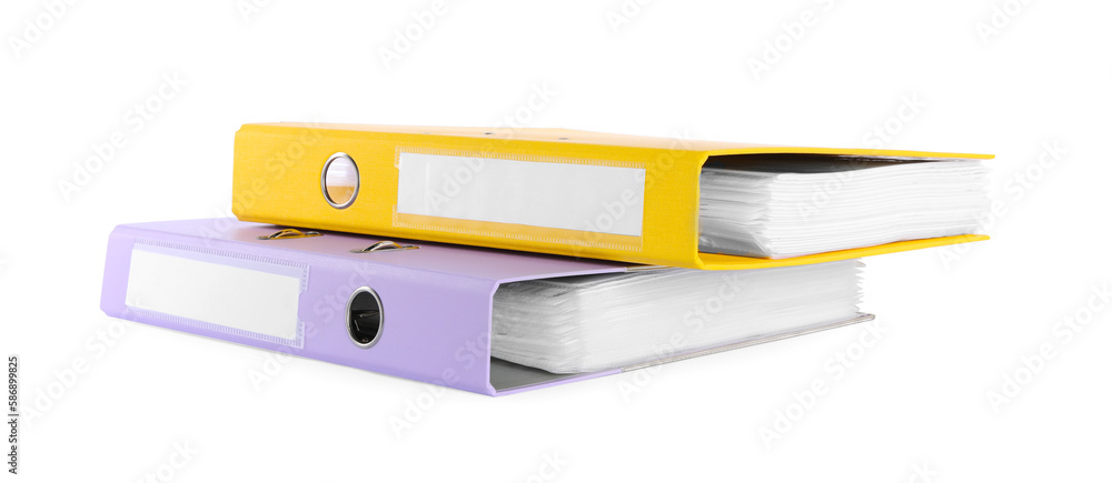 Two bright office folders isolated on white Two bright office folders isolated on white
