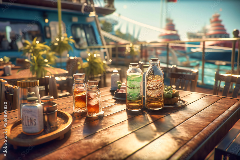 Soak up the sun on the deck of a summer cruise ship with cocktails in hand