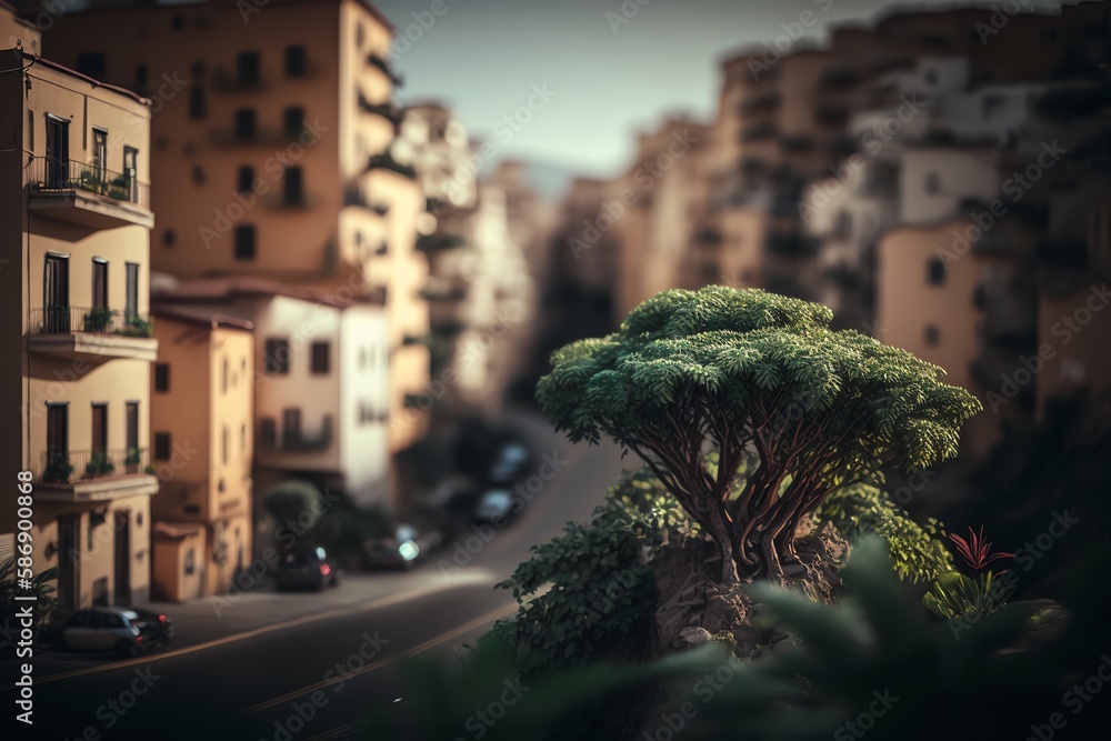 Naklejka premium Cinematic photo beautiful city of the future street