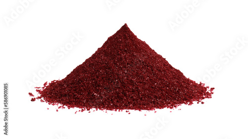Heap of dark red food coloring isolated on white