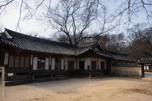 Yeongyeongdang at Huwon Secret Garden in Changdeokgung Palace during winter morning at Jongno , Seoul South Korea : 3 February 2023 © fukez84