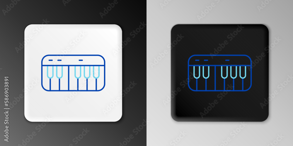 Line Music synthesizer icon isolated on grey background. Electronic piano. Colorful outline concept. Vector Line Music synthesizer icon isolated on grey background. Electronic piano. Colorful outline concept. Vector