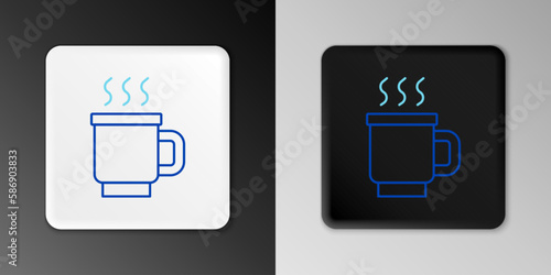 Line Cup of tea icon isolated on grey background. Colorful outline concept. Vector