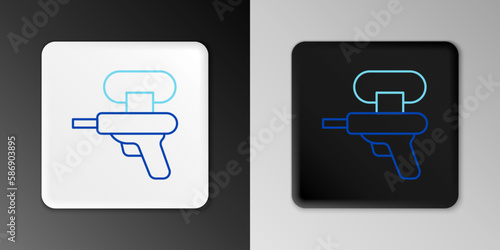 Line Water gun icon isolated on grey background. Colorful outline concept. Vector