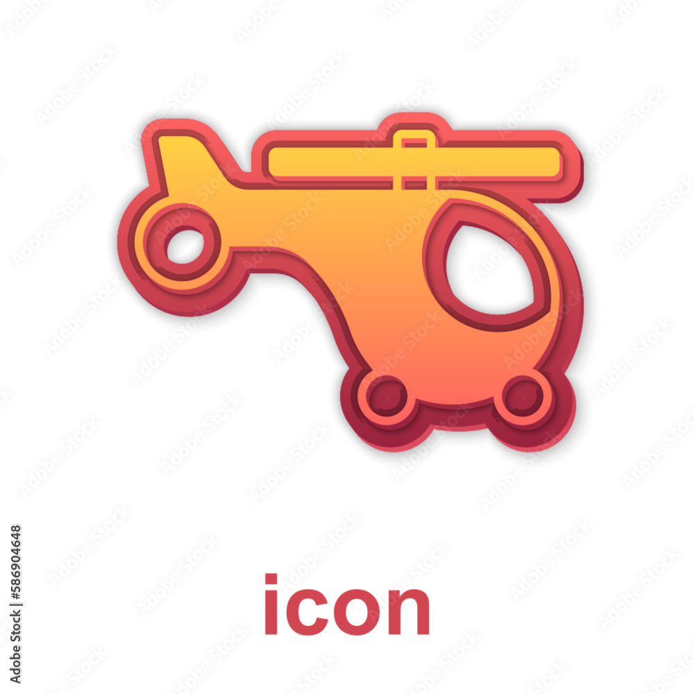 Gold Helicopter aircraft vehicle icon isolated on white background. Vector Gold Helicopter aircraft vehicle icon isolated on white background. Vector